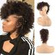 Afro High Puff Hair Bun Ponytail Drawstring With Bangs Synthetic Jerry Curly Mohawk Kinkys Curly Fauxhawks Pony Tail Clip in on Ponytails for Women Hair Extensions with six Clips