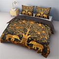 Designer Elephant Cotton Bedding Set 2-piece Set 3-piece Lightweight Soft Short Plush Set Native American style Folk Art King Queen Size