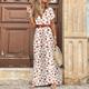 Women's Floral Dress Boho Chic Dresses Floral Print Ruffle Belted Surplice Neck Maxi long Dress Bohemia Classic Daily Short Sleeve Summer Spring