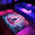 Blacklight Rug UV Reactive Glow in the Dark Area Rug Kitchen Mat Non-Slip Oil Proof Trippy Buddha Floor Mat Livingroom Rug Indoor Outdoor Mat Bedroom Decor Bathroom Mat Entrance Rug Door Mat