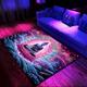 Blacklight Rug UV Reactive Glow in the Dark Area Rug Kitchen Mat Non-Slip Oil Proof Trippy Buddha Floor Mat Livingroom Rug Indoor Outdoor Mat Bedroom Decor Bathroom Mat Entrance Rug Door Mat