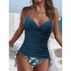 Women's Swimwear Tankini 2 Piece Normal Swimsuit Halter 2 Piece Printing Leopard Beach Wear Summer Bathing Suits