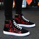 Men's Sneakers Gladiator Skate Shoes Walking Business Chinoiserie Daily Leather Mid-Calf Boots Lace-up White Red Blue Color Block Fall Winter