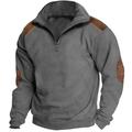 Men's Sweatshirt Zip Sweatshirt Brown Green Khaki Gray Half Zip Color Block Patchwork Sports Outdoor Daily Holiday Vintage Basic Casual Spring Fall Clothing Apparel Hoodies Sweatshirts Long