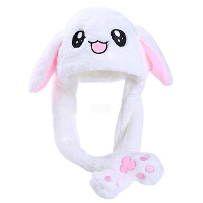 Cute Costume Hats Plush Bunny Hat with Moving Ears Rabbit Hat Funny Moving Earflaps Cute Stuff Gift for Women Girls Headwearfor Gift for BoyGirls