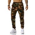 Men's Cargo Pants Cargo Trousers Trousers Camo Pants Elastic Waist Flap Pocket Camouflage Full Length Work Holiday Cotton Blend Stylish Casual / Sporty Army Green Red Micro-elastic