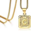 hip-hop men's necklace square letter necklace 26 english letters pendant necklace jewelry