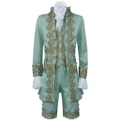 Retro Vintage Medieval Renaissance Coat Pants Outfits Prince Gentleman Embroidered Embroidery Men's Royal Carnival Masquerade Party Carnival of Venice Adults' Coat Vest Pants