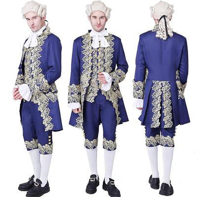 Rococo Baroque Victorian Outfits Men's Halloween Performance Party Masquerade Coat