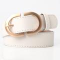 Women's Belt PU White Black Khaki Brown Coffee Waist Belt School Daily Pure Color / Spring / Summer / Fall / Winter / Alloy