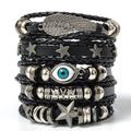 Leather Handwoven Men's Bracelet Hip Hop Punk Diy Set Series Headpiece