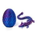 3D Printed Dragon in Egg, Full Articulated Dragon Crystal Dragon with Dragon Egg, Flexible Joints Home Decor Executive Desk Toys, 5-INCH Dragon Egg 12-INCH Dragon