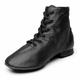 Women's Jazz Shoes Ballroom Dance Shoes Salsa Shoes Line Dance Performance Boots Split Sole Soft Flat Heel Lace-up Elastic Black