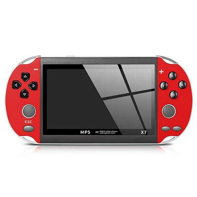 X7 Handheld Game Consoles Built in 2000 Free Games 8GB RAM 4.3 Inch Screen Double Rocker,Support TV Output,Music/Movie/Camera Audio and Video MP3,MP4, MP5, Birthday Gift for Kids