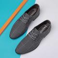 Men's Oxfords Formal Shoes Dress Shoes Business Classic British Wedding Outdoor Party Evening Linen Lace-up Black Grey Summer