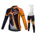 Men's Long Sleeve Cycling Jersey with Bib Tights Winter Summer Lycra Green Lavender Orange British Bike Jersey Bib Tights Clothing Suit 3D Pad Breathable Quick Dry Back Pocket Sports Patterned