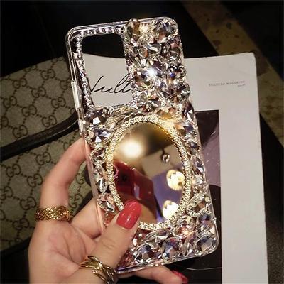 Phone Case For Samsung Galaxy S24 S23 S22 Plus Ultra A54 A34 A14 A73 A53 A33 Note 20 10 S25 Ultra Back Cover Mirror Shockproof Crystal Diamond TPU