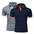 2 Pack Men's Polo Shirt Golf Shirt Sports Lapel T Shirt Short Sleeve Fashion Basic Color Summer Regular Fit Dark Blue White Blue White Black Golf T Shirt