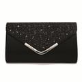 Women's Crossbody Bag Clutch Bags PU Leather for Evening Bridal Wedding Party with Chain Glitter Shine Fashion in Silver Black Pink