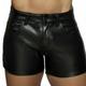 Men's Shorts Casual Shorts Faux Leather Shorts Pocket Plain Comfort Breathable Casual Daily Holiday Faux Leather Streetwear Stylish Black