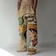 One Piece Monkey D. Luffy Linen Pants Straight Trousers Baggy Pants Anime Elastic Drawstring Design Front Pocket Pants For Men's Adults' 3D Print Yoga Daily