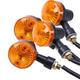 OTOLAMPARA 4PCS 10W Amber Lightness Motorcycle Turn Signal Lights Indicator Lamp Amber Flashers for Kawasaki/ Suzuki/ Harley/ Honda/ Cafe Racer Turn Lamp