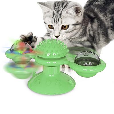 Cat Teasers Interactive Toy Rotating Toy Cat Toys Set Windmill Interactive Cat Toys Fun Cat Toys Cat Kitten 1 set Round Pet Friendly Massage Pet Exercise with Light Catnip Ball Plastic Gift Pet Toy