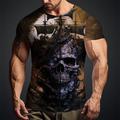 Graphic Skulls Daily Designer Retro Vintage Men's 3D Print T shirt Tee Sports Outdoor Holiday Going out T shirt Blue Sky Blue Red White Short Sleeve Crew Neck Shirt Spring Summer Clothing Apparel