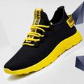 Men's Trainers Athletic Shoes Sneakers Comfort Shoes Work Sneakers Running Basketball Walking Sporty Casual Athletic Canvas Mid-Calf Boots Lace-up White Yellow Red Winter
