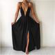 Women's Party Dress Strap Dress A Line Dress Long Dress Maxi Dress Black White Pink Sleeveless Pure Color Split Summer Spring Deep V Stylish 2023 S M L