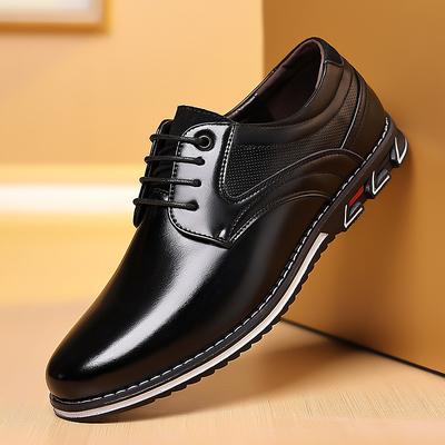 Men's Oxfords Derby Shoes Walking Casual Daily Office Career Leather Comfortable Lace-up Bark brown Black Spring Fall