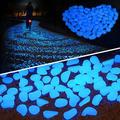 90pcs/pack Outdoor Yard Luminous Stones Garden Pebbles Glow In Dark Fish Tank Aquarium Decoration Natural Crystals Rocks