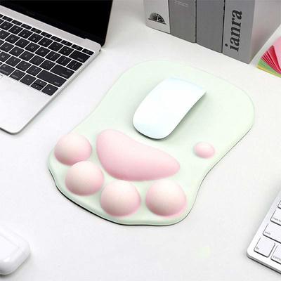 Ergonomic 3D Mouse Pad with Wrist Support Cute Cat Paw Soft Comfortable Silicone Wrist Rest Mice Mat Anti-Slip Wrist Pad for Computer Office Computer Game