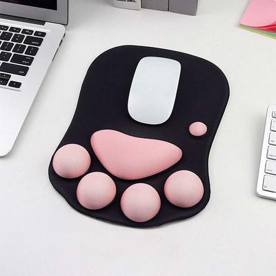 Ergonomic 3D Mouse Pad with Wrist Support Cute Cat Paw Soft Comfortable Silicone Wrist Rest Mice Mat Anti-Slip Wrist Pad for Computer Office Computer Game