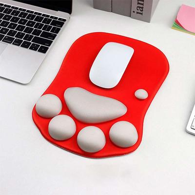 Ergonomic 3D Mouse Pad with Wrist Support Cute Cat Paw Soft Comfortable Silicone Wrist Rest Mice Mat Anti-Slip Wrist Pad for Computer Office Computer Game