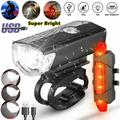 USB Rechargeable Bike Light Waterproof Bicycle Light Front Back Rear Taillight Cycling Safety Warning Light Bike Accessories