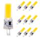 10pcs G4 6W 600lm COB LED Bi-pin Light Bulb Dimmable for Cabinet Light Ceiling Lights RV Boats Outdoor Lighting 60W Halogen Equivalent Warm White Cold White 110~120V