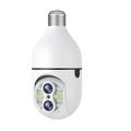 Upgraded Dual Lens 10XHybrid Zoom Light Bulb Security Camera WIFI 360 Auto Tracking Security Camera Color Night Vision Siren Light Alarm PTZ IP Camera For Home Security