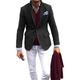 Men's Retro Vintage Tweed Blazer Herringbone Blazer Regular Plus Size Single Breasted Two-buttons Black Brown Green khaki 2024
