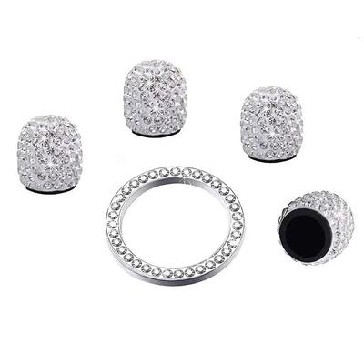 4pcs Diamond Car Tire Valve Caps Shining Dust-proof Wheel Valve Cover Vehicle Bling Crystal Valve Cap Car Styling Accessories