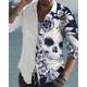 Men's Shirt Butterfly Graphic Prints Portrait Feather Turndown Red / White Green / Black White Blue White Black / Crystal Outdoor Street Long Sleeve Print Button-Down Clothing Apparel Fashion