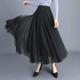 Women's Skirt Dress Swing Tutu Long Skirt Maxi Skirts Pleated Layered Tulle Solid Colored Street Prom Summer Polyester Elegant Vintage Black Pink Khaki Beige