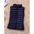 Women's Puffer Vest Vest Quilted Vest Windproof Warm Outdoor Christmas Street Daily Wear Zipper Zipper Stand Collar Fashion Outdoor Casual Minimalism Plain Regular Fit Outerwear Sleeveless Fall Winter