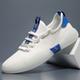 Men's Sneakers White Shoes Comfort Shoes Walking Sporty Casual Athletic Faux Leather Warm Comfortable Slip Resistant Lace-up White / Blue White / Yellow Fall