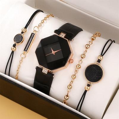 5pcs/set Women's Watch Women's Casual Korean Quartz Watch Set