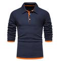Men's Polo Shirt Golf Shirt Casual Daily Classic Collar Button Down Collar Long Sleeve Casual Color Block Button Front Spring Summer Regular Fit Black White Navy Blue Light Grey Polo Shirt