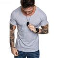 Men's Shirt T shirt Tee Solid Colored Round Neck Black White Army Green Blue Light Grey Daily Sports Short Sleeve Clothing Apparel Cotton Simple Sportswear Basic Classic