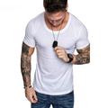 Men's Shirt T shirt Tee Solid Colored Round Neck Black White Army Green Blue Light Grey Daily Sports Short Sleeve Clothing Apparel Cotton Simple Sportswear Basic Classic