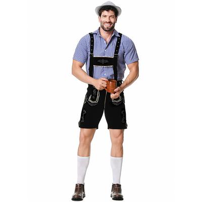 Oktoberfest Beer Costume Lederhosen Shirt Bavarian Bavarian German Wiesn Men's Traditional Style Cloth Blouse Shorts Hat