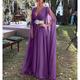 A-Line Wedding Guest Dresses Maxi Dress Wedding Party Dress Black Tie Floor Length Long Sleeve V Neck Fall Wedding Guest Chiffon with Belt 2024